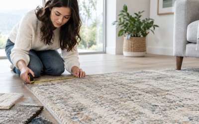 Kako izabrati tepih za dnevnu sobu prema prometu, dimenzijama i održavanju