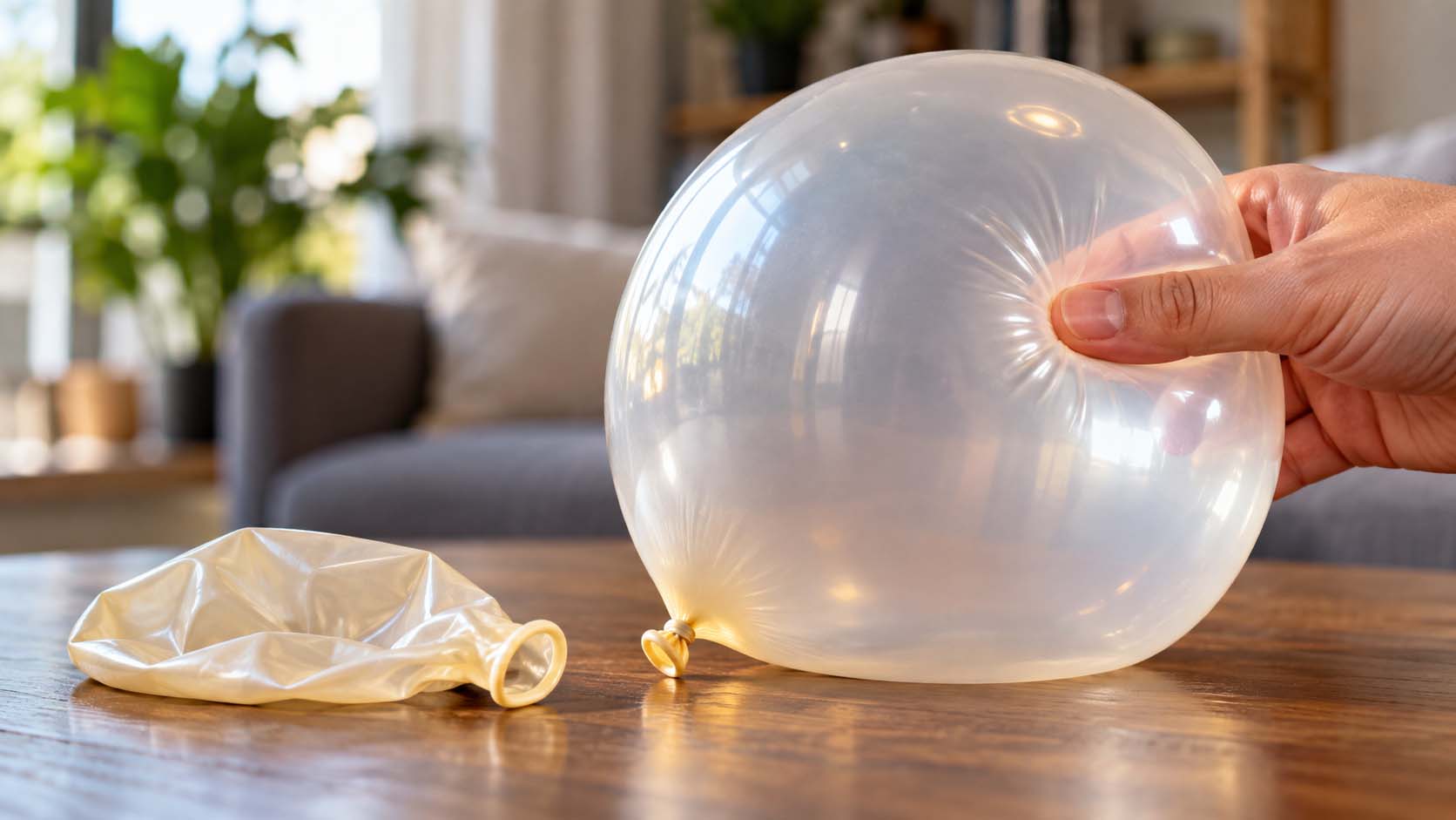 balon, vazdušni pritisak, lateks, elastičnost, zatezanje, membrana, naprezanje, deformacija, materijal