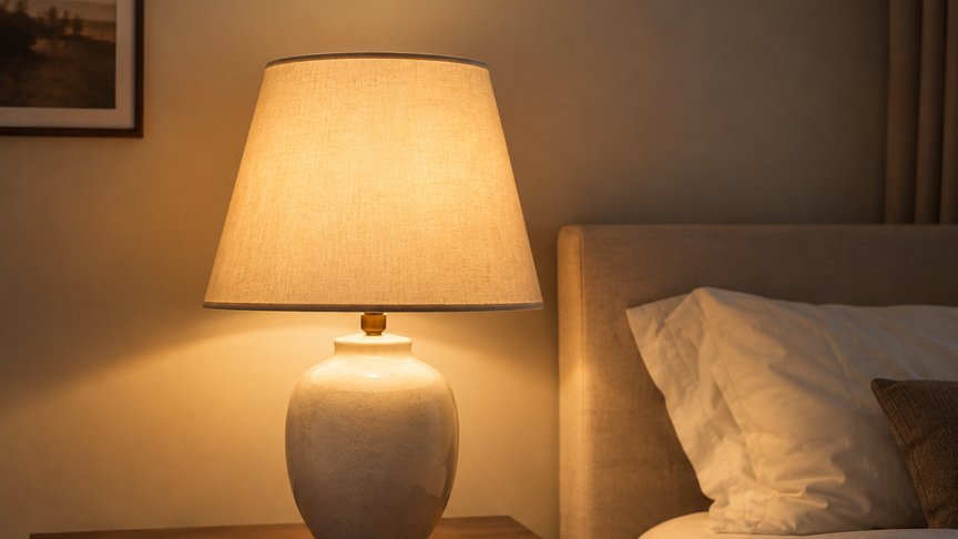 lampa za noćni sto, mekše svetlo, noćni stočić, abažur, toplo svetlo, izbor lampe, kulijana, kulijanars