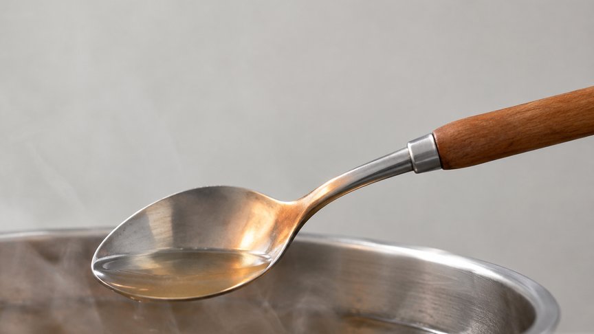 metalna kašika, drvena drška, provodljivost toplote, toplota, izolator, metal, kulijana, kulijanars